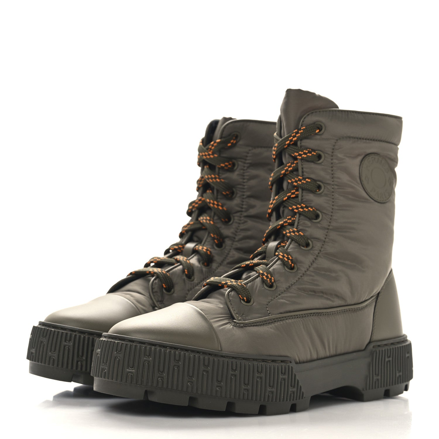 Hermes Calfskin Parachute Fresh Ankle Boots 39 Khaki 4 of 8