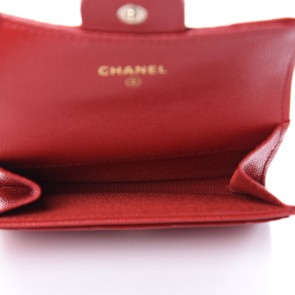 Chanel Caviar Quilted Flap Card Holder Wallet Red 5 of 8