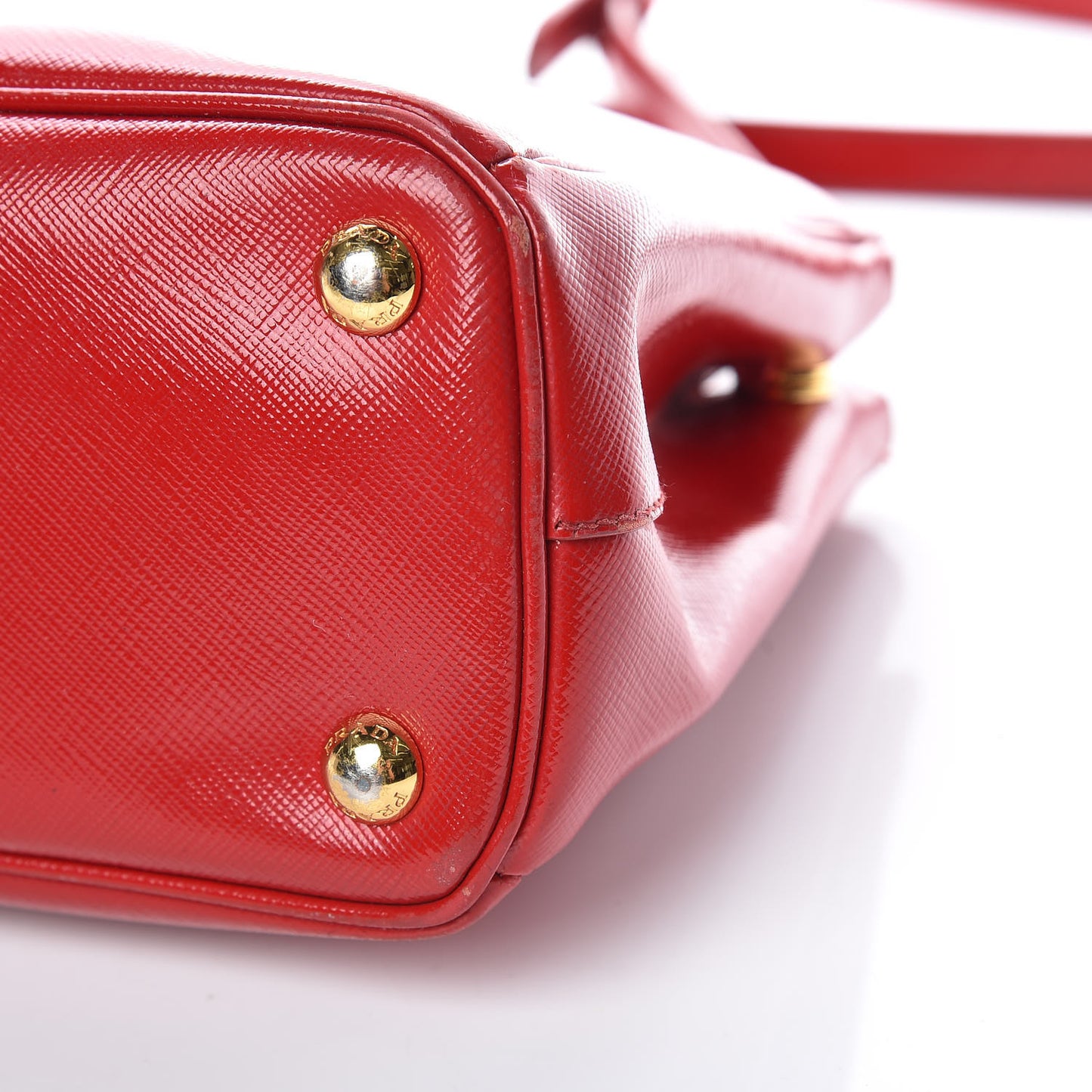 Saffiano Vernice Small Galleria Double Zip Rosso