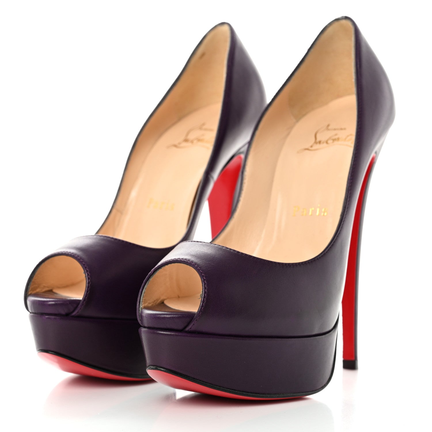 Christian Louboutin Calfskin Palais Royal 140 Pumps 36 Purple 3 of 7