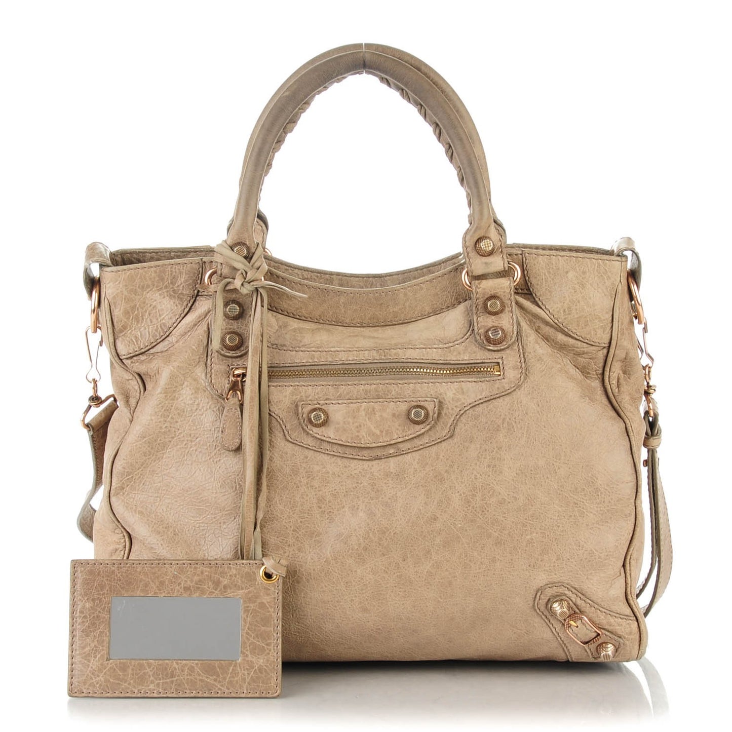 Agneau Giant 12 Rose Gold Hardware Velo Gris Poivre