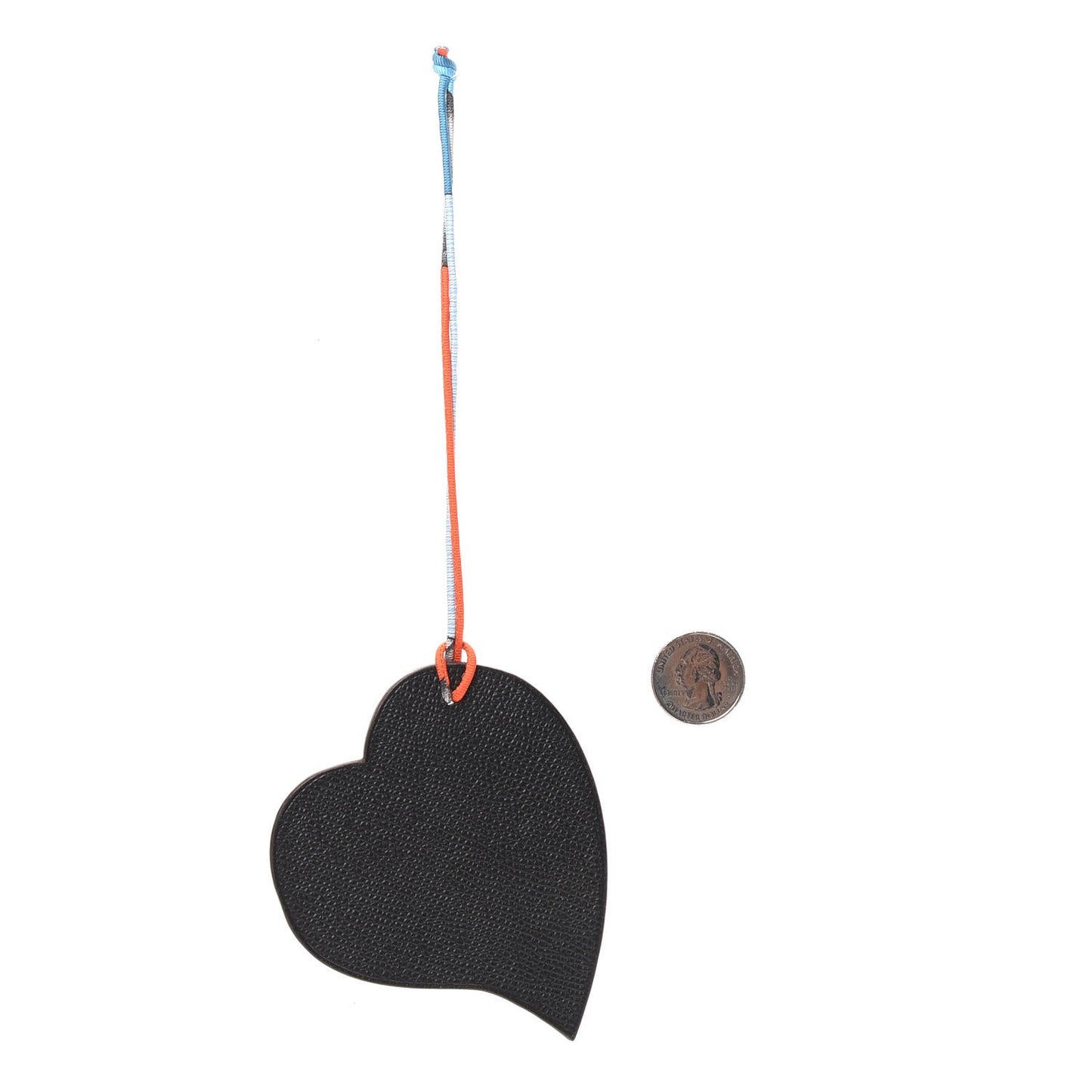 Togo Epsom Petit H Heart Bag Charm Gris Mouette Black