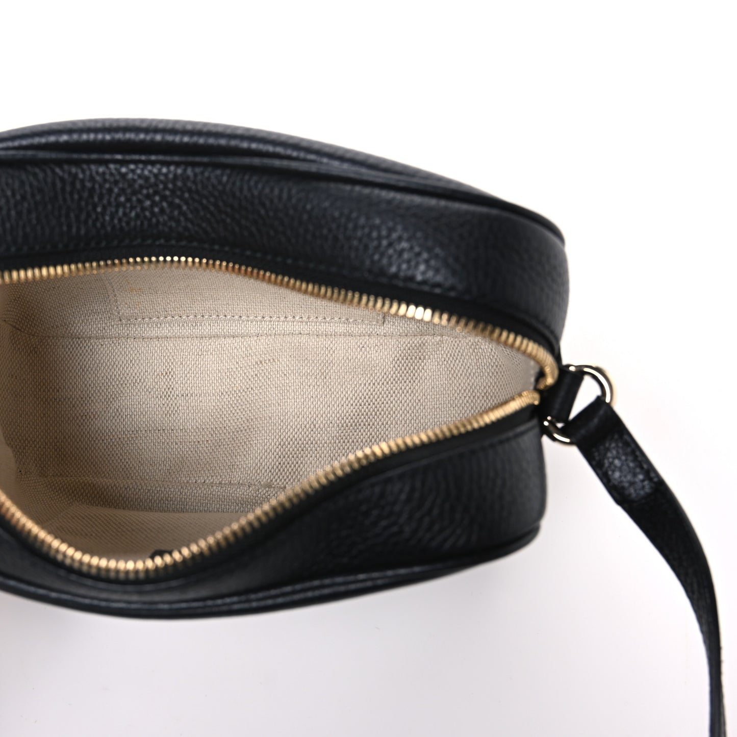 Pebbled Calfskin Small Soho Disco Bag Black