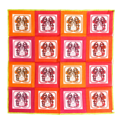 Hermes Cotton Brides de Gala Scarf 70 Rouge Garance 1 of 3
