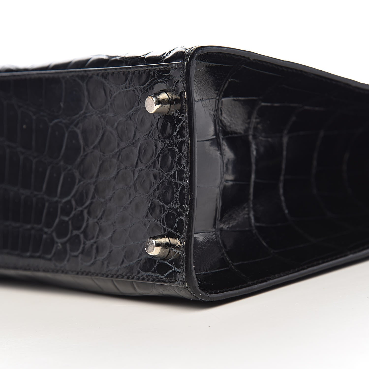 Prada Shiny Crocodile Framed Bag Black 14 of 15