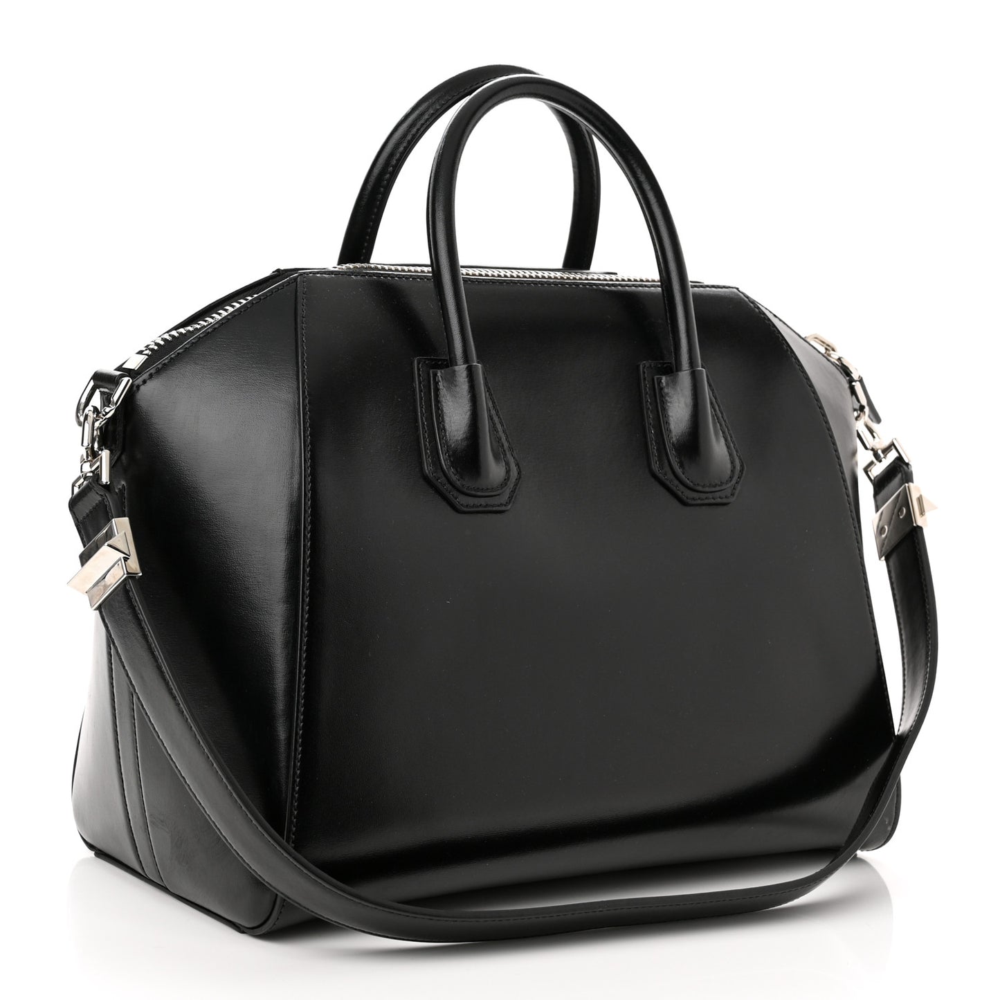 Shiny Lord Calfskin Medium Antigona Black