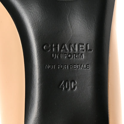 Chanel Lambskin Cap Toe CC Uniform Ballerina Flats 40 Beige Black 6 of 12