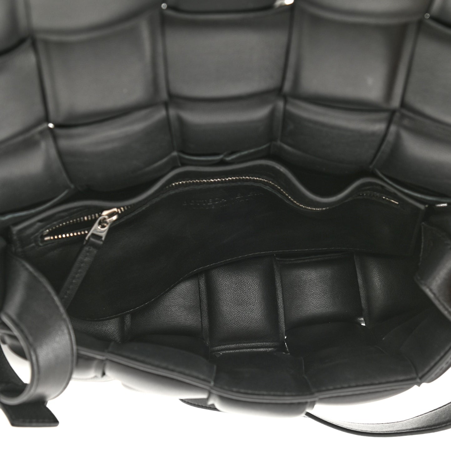 Nappa Maxi Intreccio Padded Cassette Crossbody Bag Black