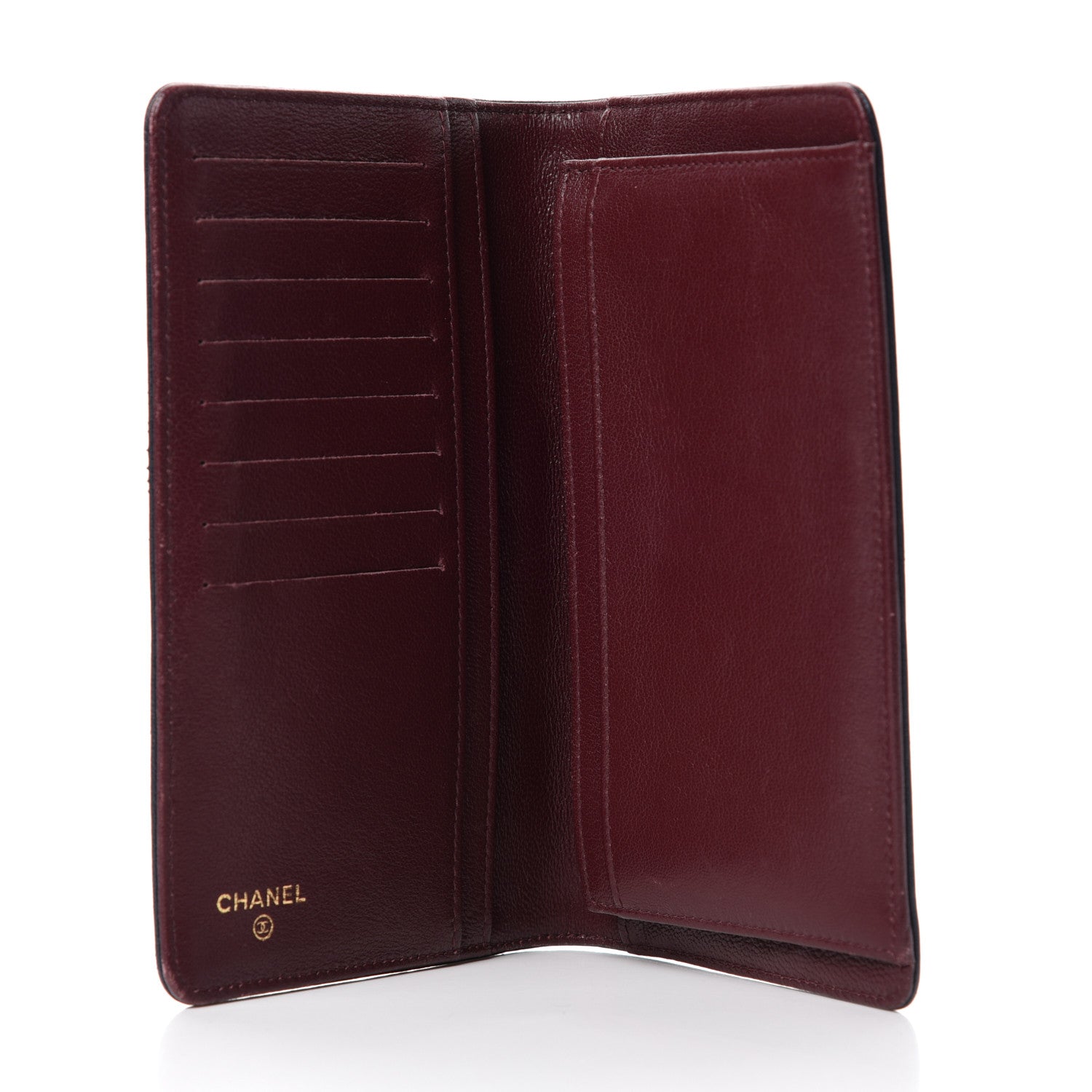 Chanel Sheepskin Quilted Mademoiselle Vintage Yen Wallet Navy 5 of 13