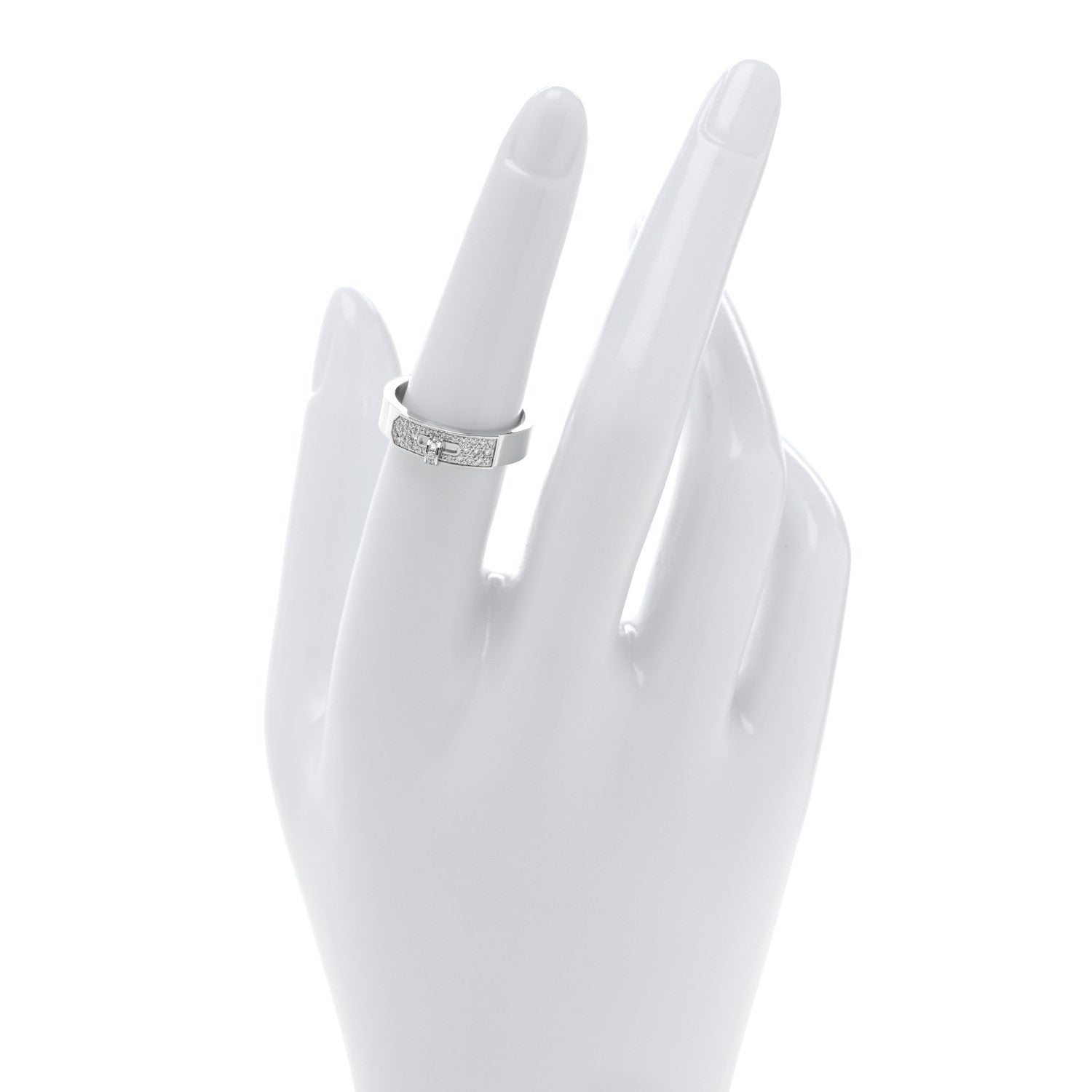 Hermes 18K White Gold Diamond Kelly Ring 53 6.5 2 of 5