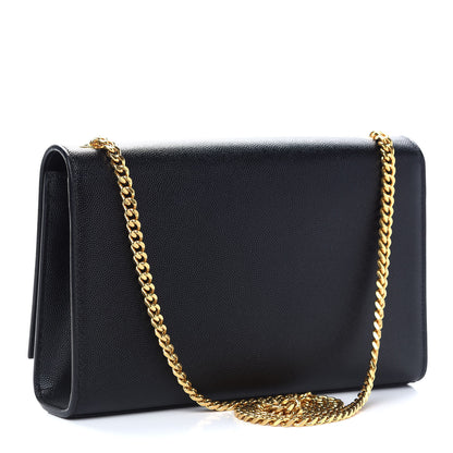 Saint Laurent Grain De Poudre Medium Classic Monogram Kate Satchel Black 2 of 15