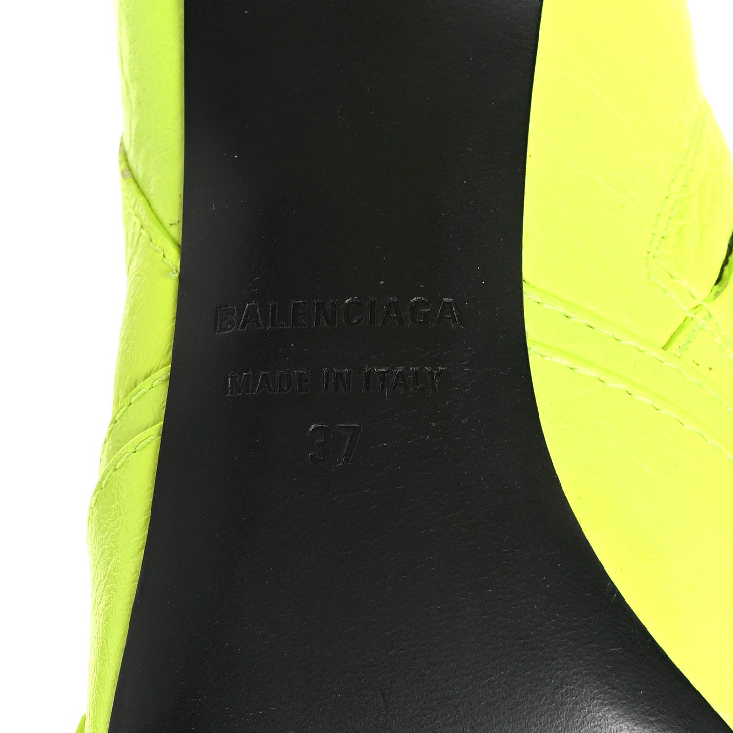 Balenciaga Agneau Arena Cagole 90mm Boots 37 Fluo Yellow 7 of 8