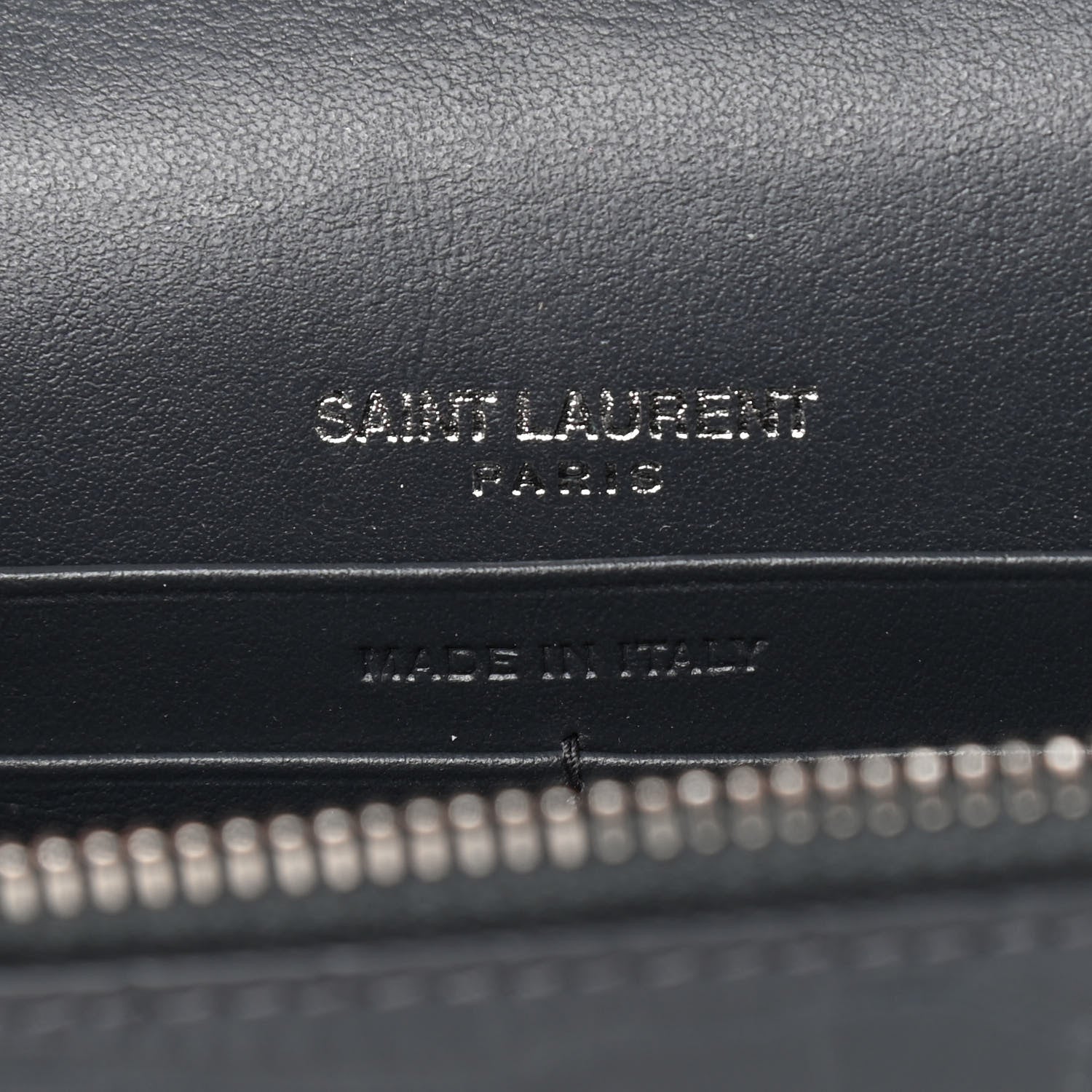 Saint Laurent Calfskin Crocodile Embossed Kate Monogram Tassel Chain Wallet Dark Smog 6 of 8