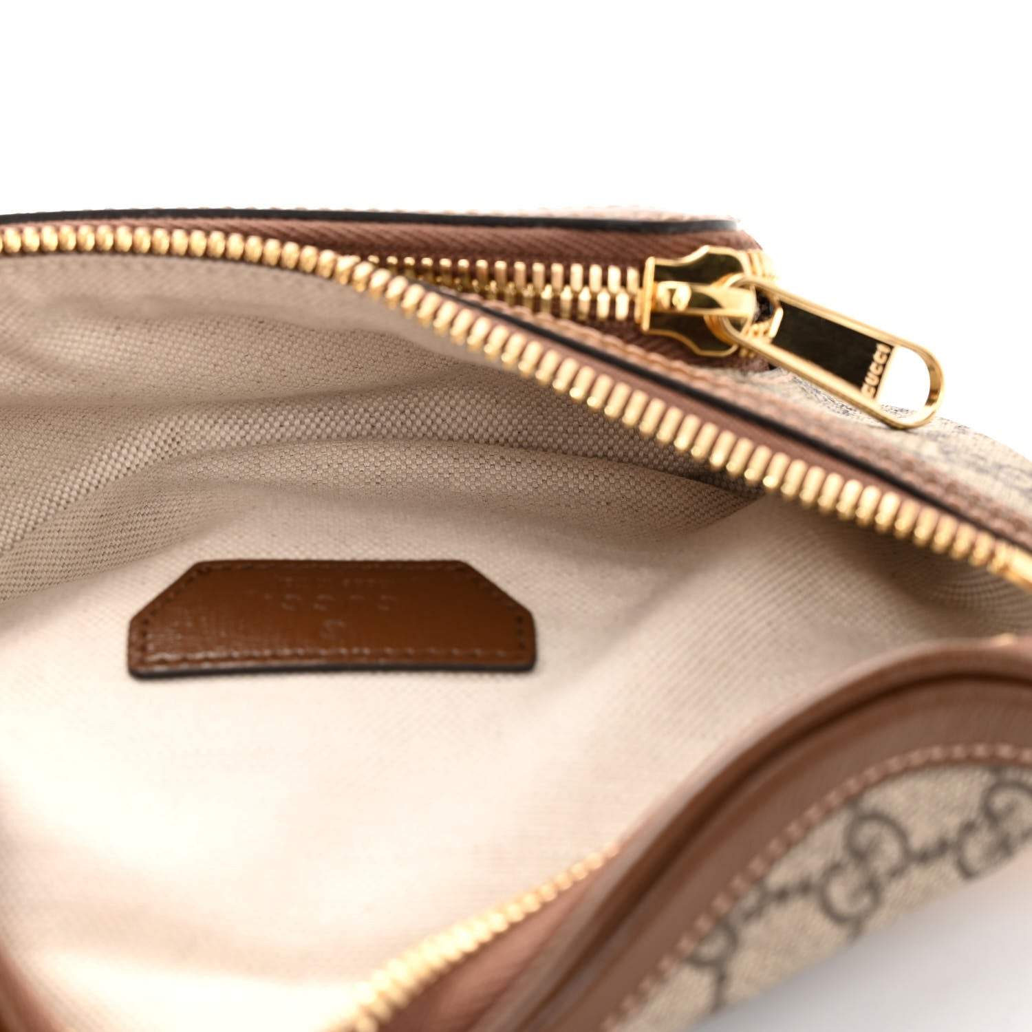 Gucci GG Supreme Monogram Textured Calfskin Retro Interlocking G Belt Bag Beige Ebony Brown Sugar 5 of 9