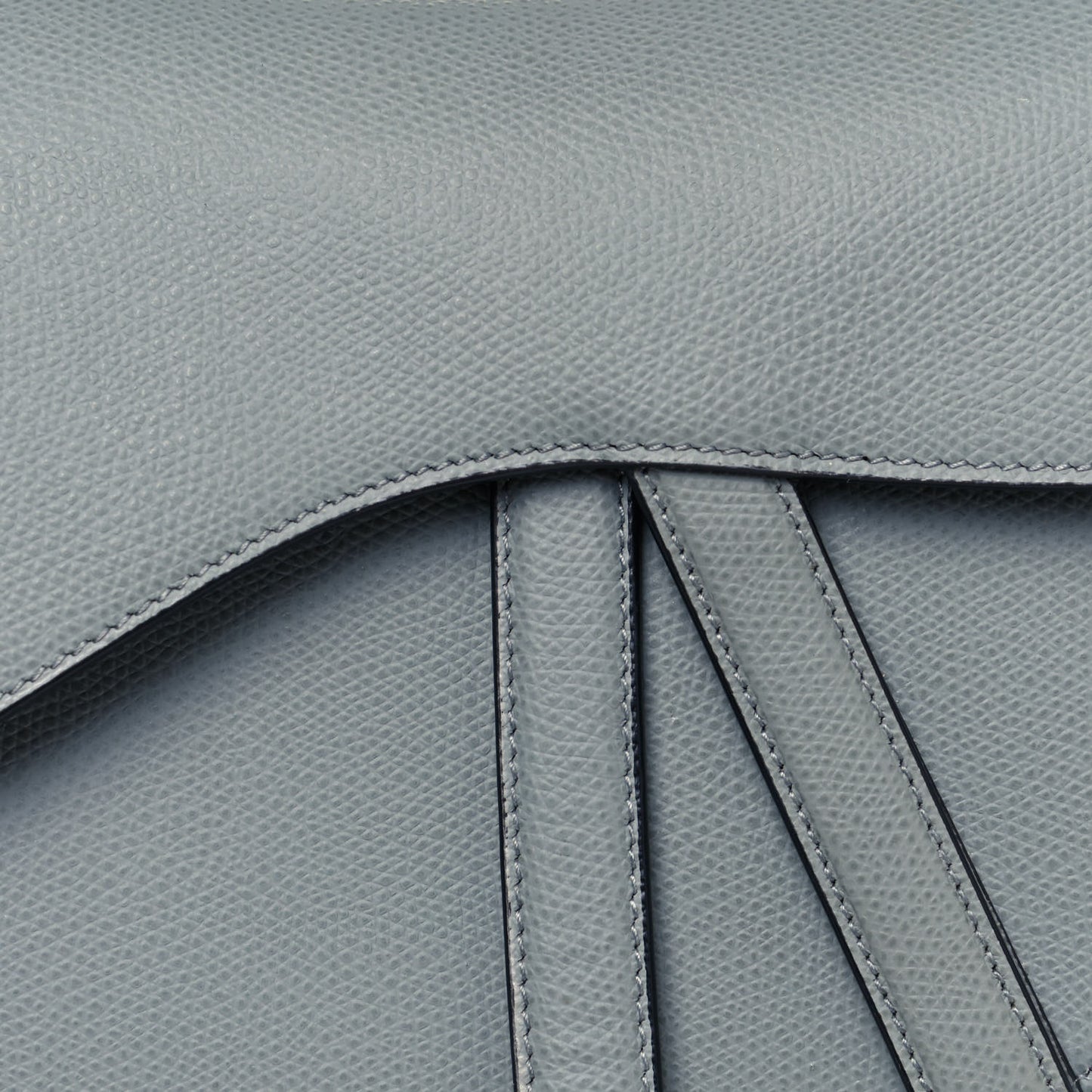 Grained Calfskin Saddle Bag Sky Blue