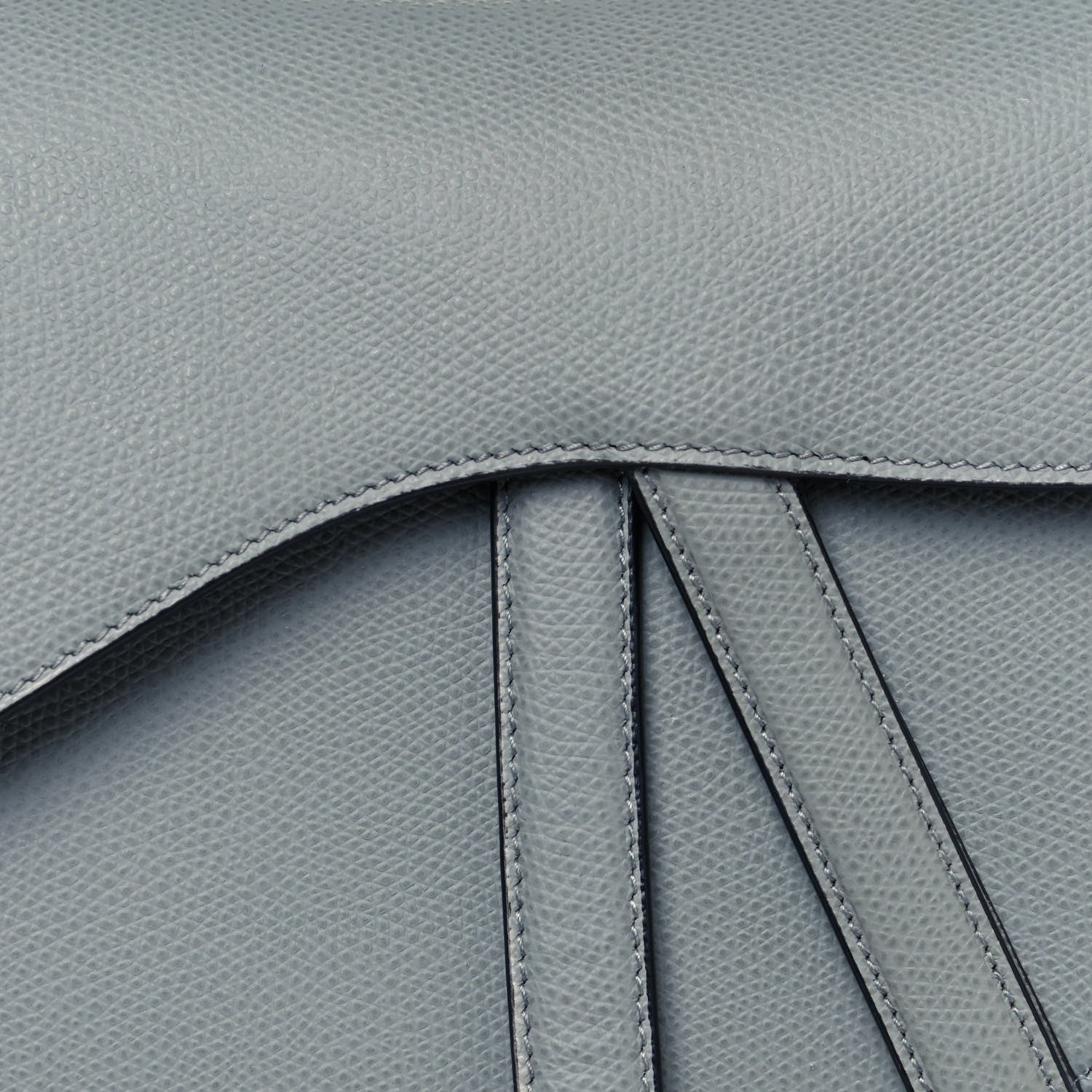 Christian Dior Grained Calfskin Saddle Bag Sky Blue 7 of 12