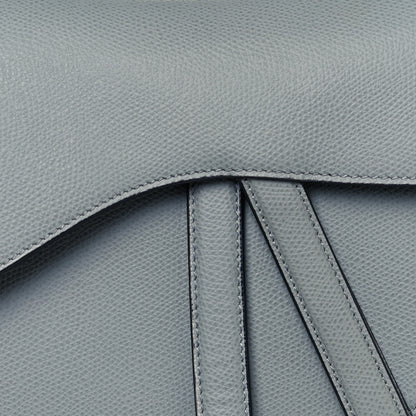 Christian Dior Grained Calfskin Saddle Bag Sky Blue 7 of 12