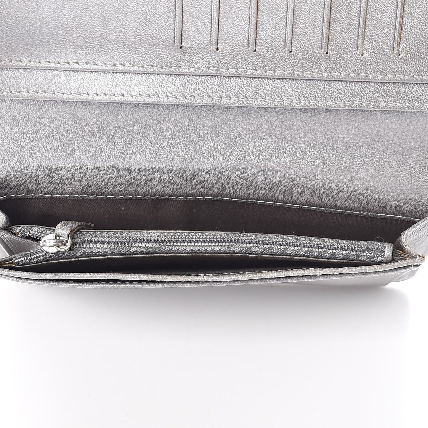 Lambskin Camellia Embossed Yen Wallet Black