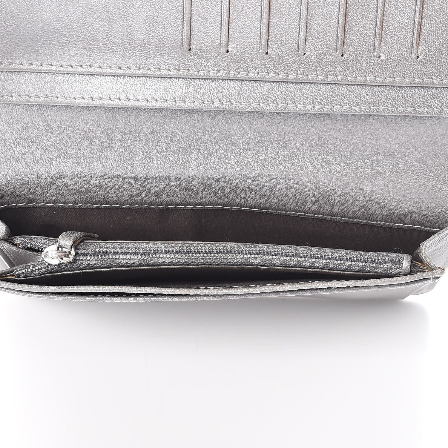 Chanel Lambskin Camellia Embossed Yen Wallet Black 6 of 15