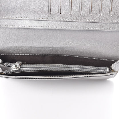 Chanel Lambskin Camellia Embossed Yen Wallet Black 6 of 15