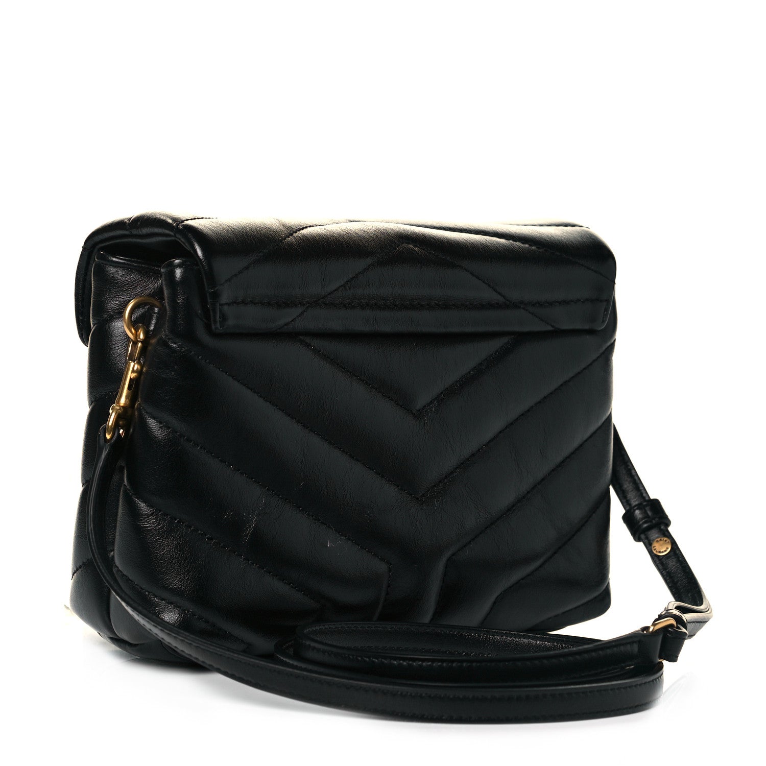 Saint Laurent Calfskin Y Quilted Monogram Toy Loulou Crossbody Bag Black 3 of 9