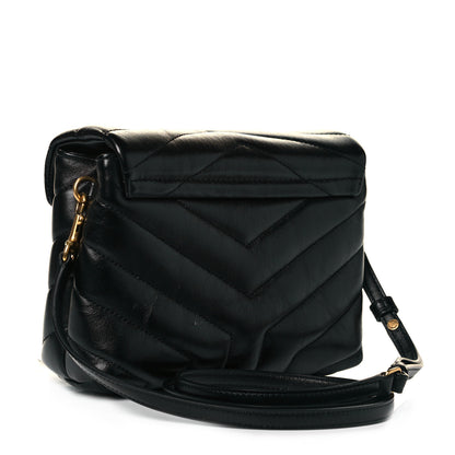 Saint Laurent Calfskin Y Quilted Monogram Toy Loulou Crossbody Bag Black 3 of 9