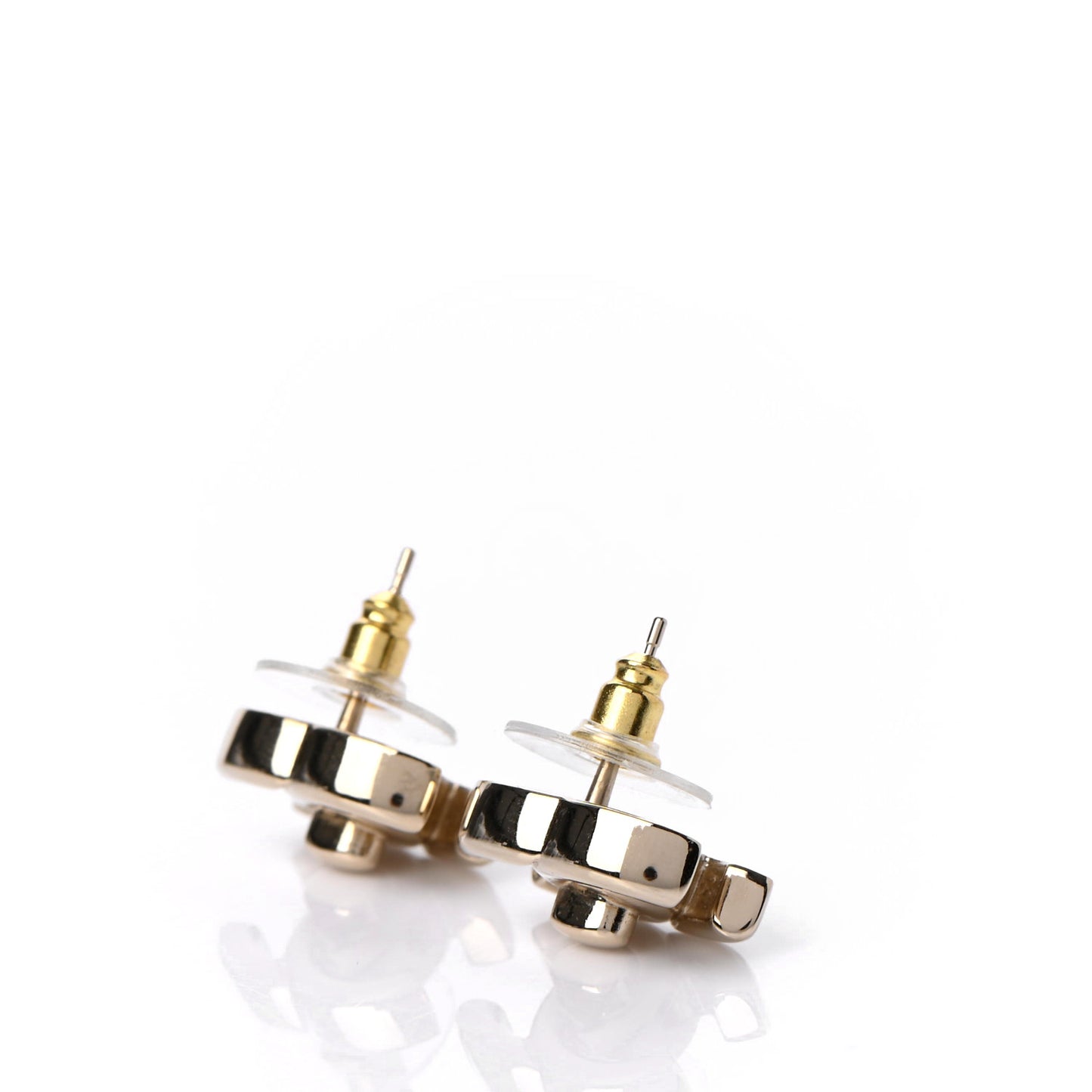 Metal CC Turnlock Earrings Gold