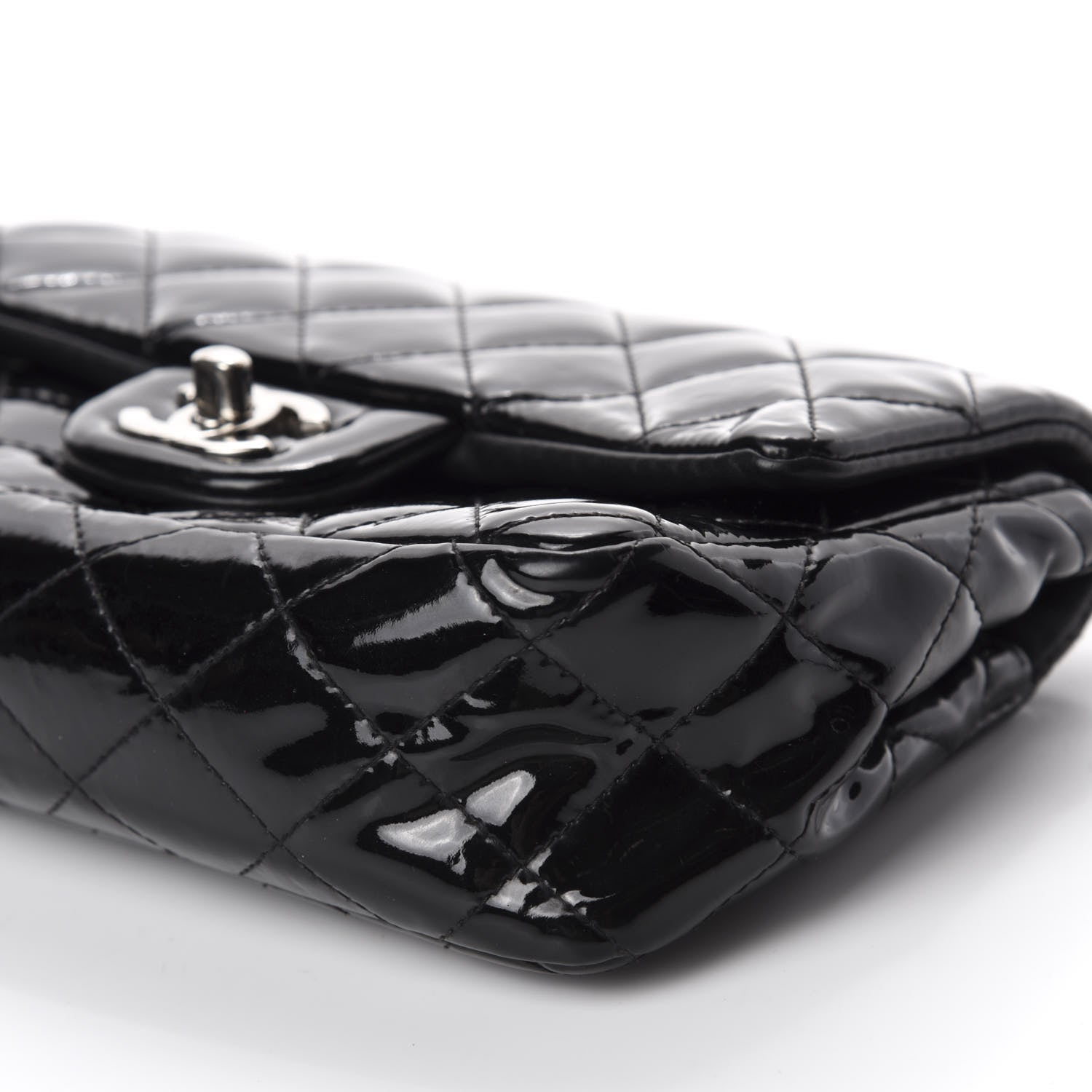 Chanel Patent Calfskin Quilted Mini Rectangular Flap Black 7 of 11
