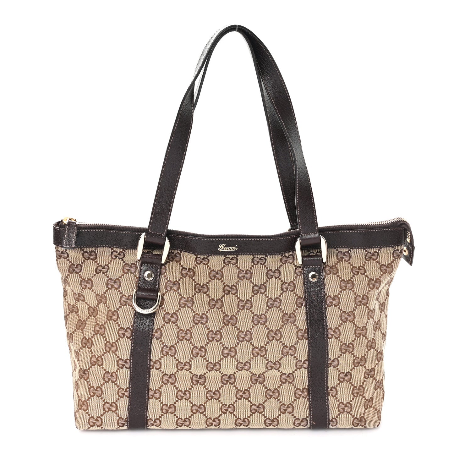 Monogram Medium Abbey Tote Dark Brown