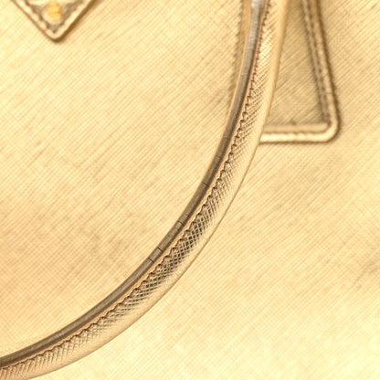 Prada Metallic Saffiano Small Galleria Double Zip Tote Platino 24 of 28
