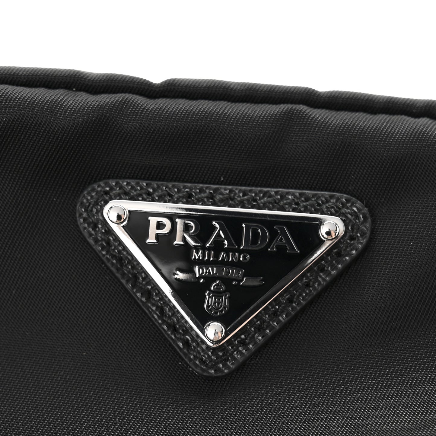 Re-Nylon Vela Saffiano Wristlet Black