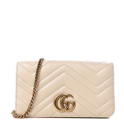 Gucci Calfskin Matelasse GG Marmont Mini Bag White 1 of 14