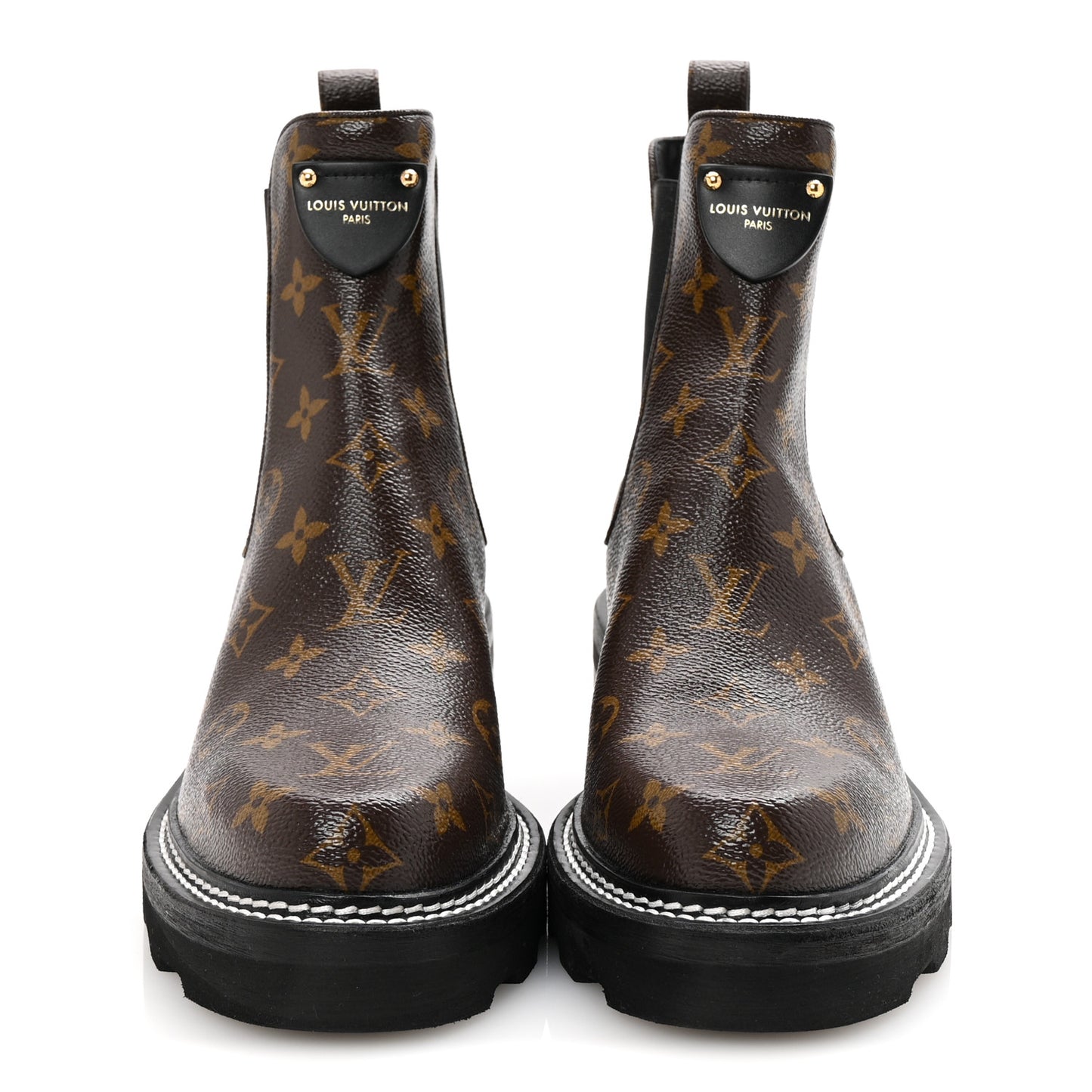 Patent Monogram LV Beaubourg Ankle Boots 40 Black