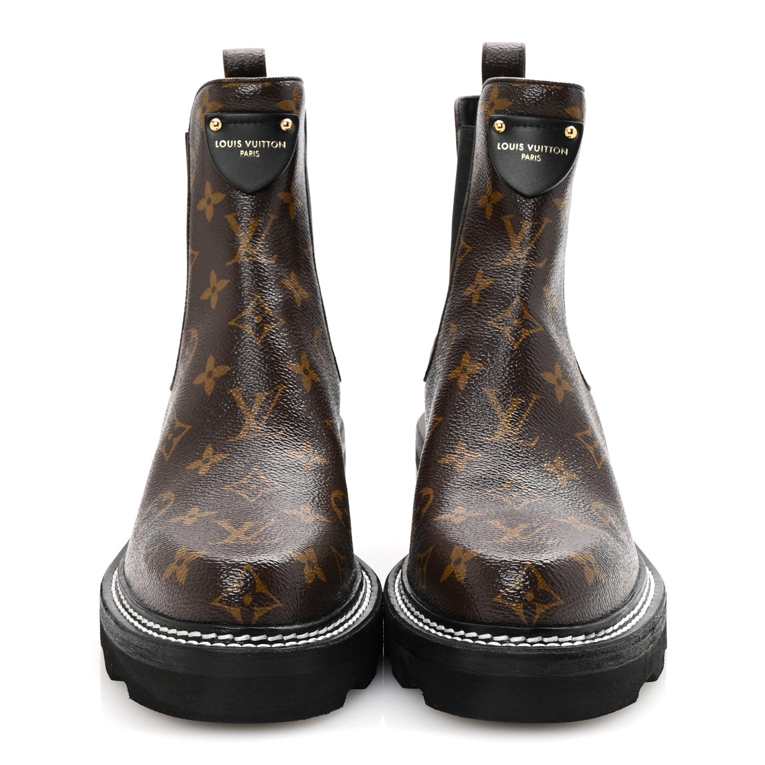 Louis Vuitton Patent Monogram LV Beaubourg Ankle Boots 40 Black 3 of 10