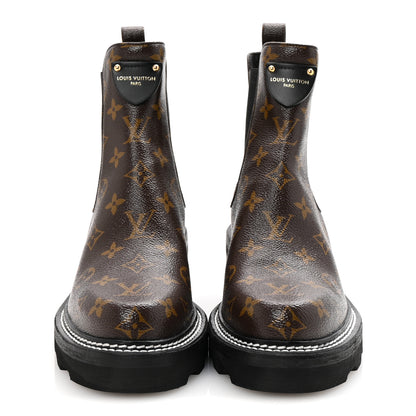 Louis Vuitton Patent Monogram LV Beaubourg Ankle Boots 40 Black 3 of 10