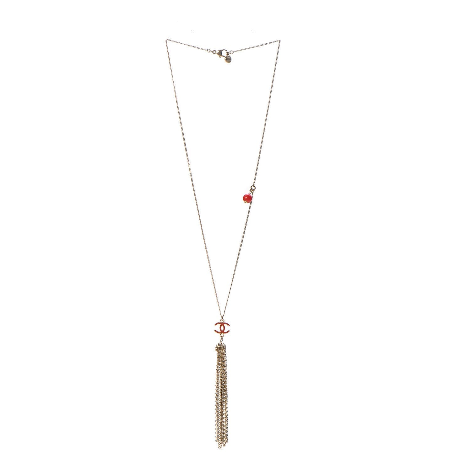Chanel CC Tassel Necklace Gold 3 of 5