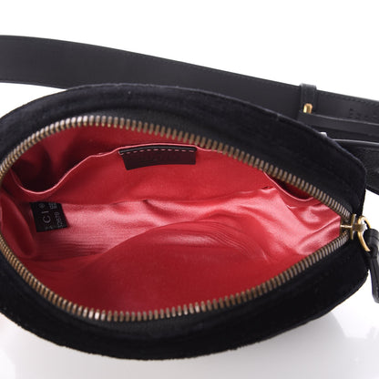 Gucci Velvet Matelasse GG Marmont Belt Bag 75 30 Black 7 of 9