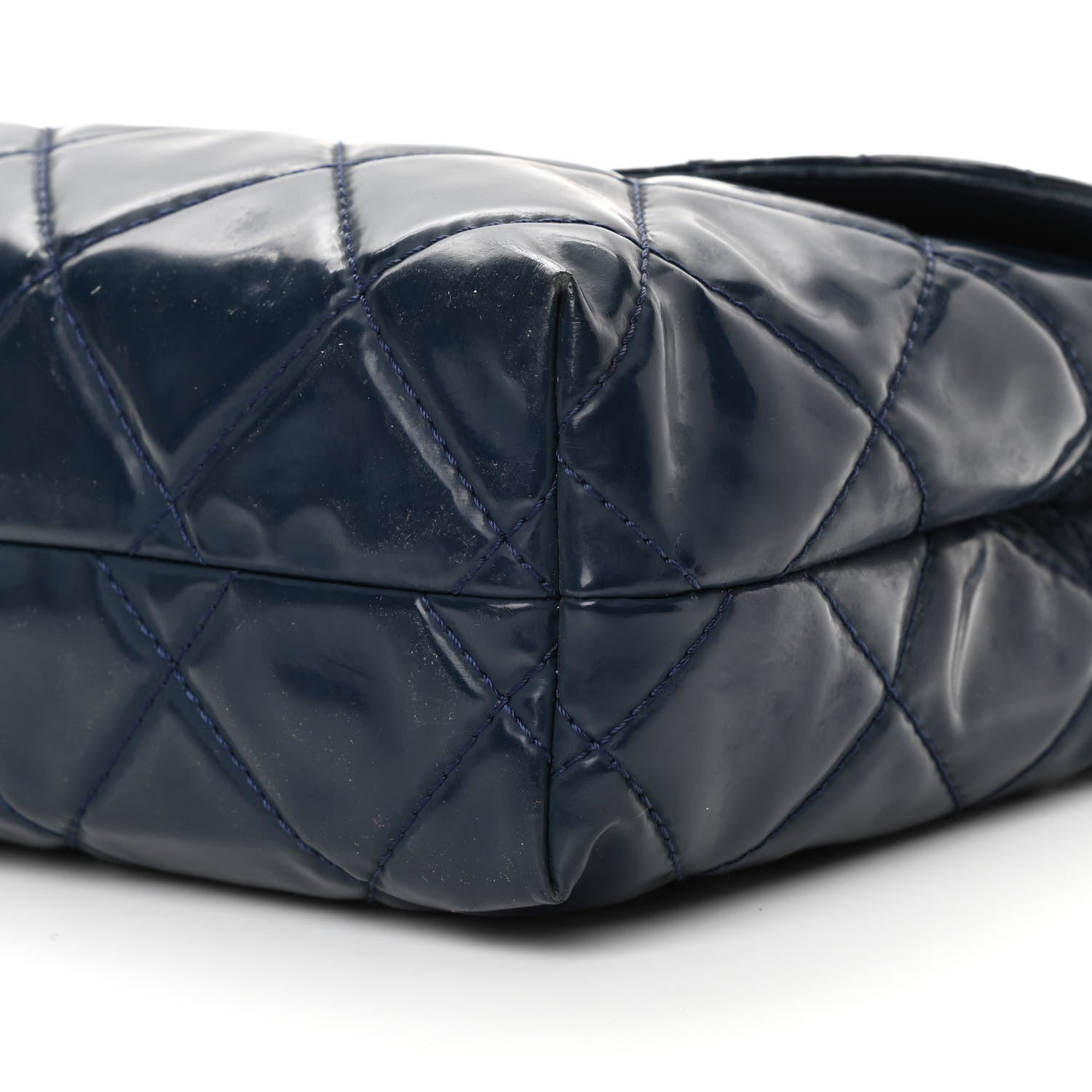 Chanel Vinyl Quilted In The Business Flap Bag Navy Blue 10 of 20
