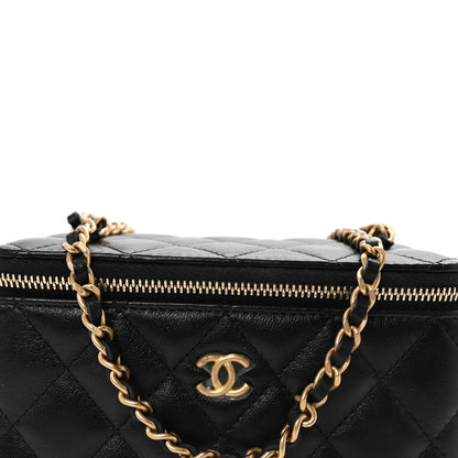 Chanel Lambskin Quilted Pearl Crush Small Vanity Case With Chain Black 8 of 10