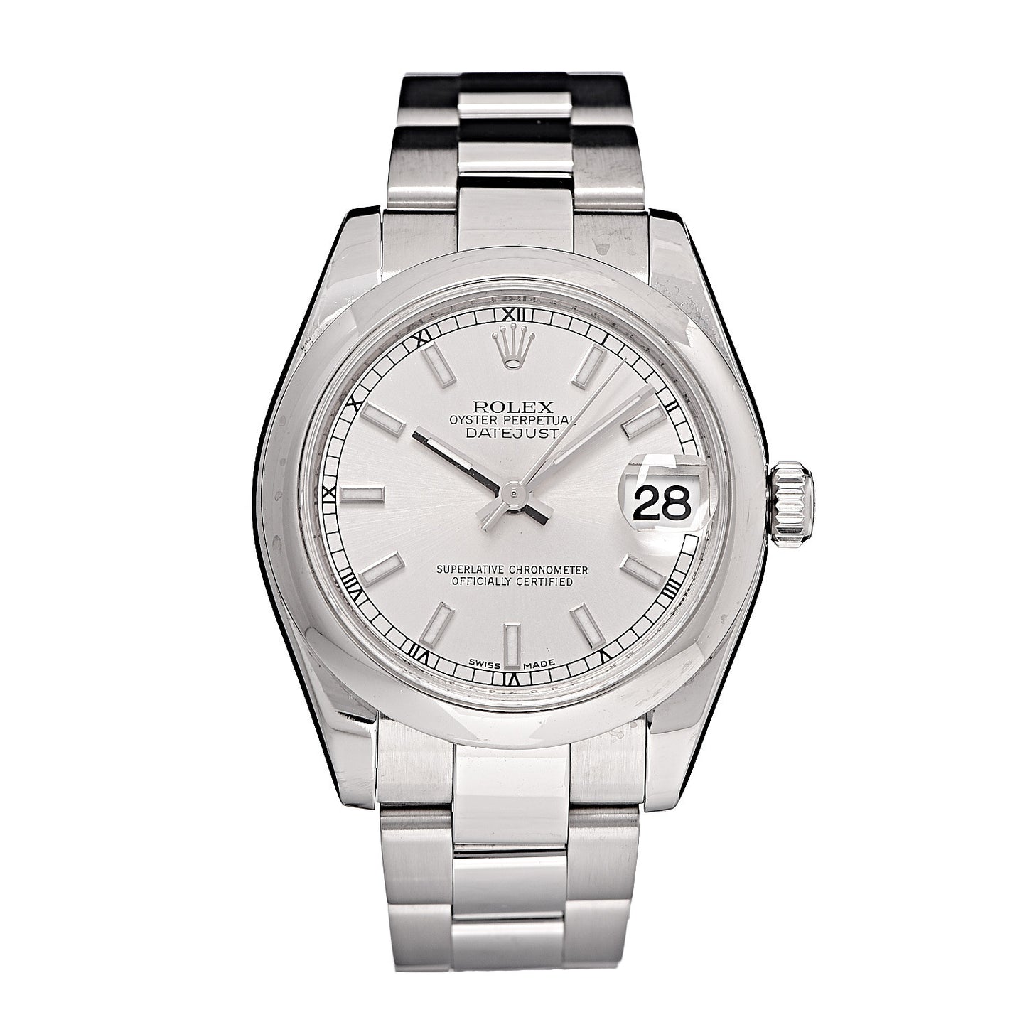 Stainless Steel 31mm Oyster Perpetual Datejust Watch Silver 178240