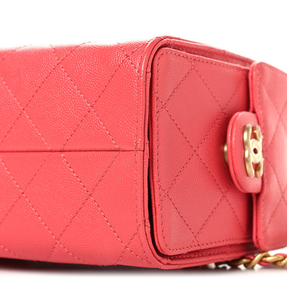 Chanel Caviar Quilted Mini Chanel 25 Handbag Coral 10 of 11