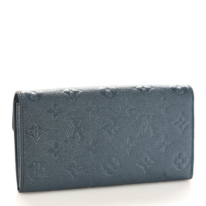 Louis Vuitton Metallic Empreinte Monogram Crystal Flower Sarah Wallet Navy Blue 3 of 8