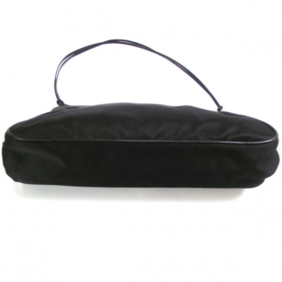 Satin Logo Evening Bag Black