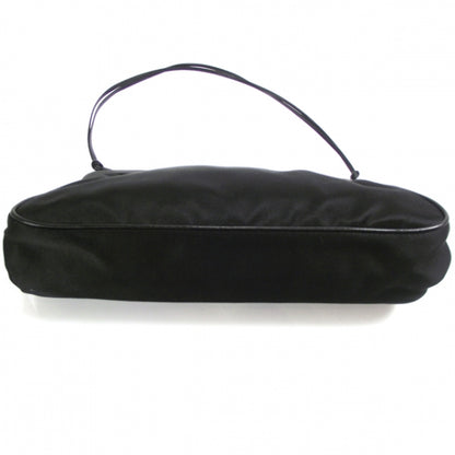 Prada Satin Logo Evening Bag Black 4 of 9