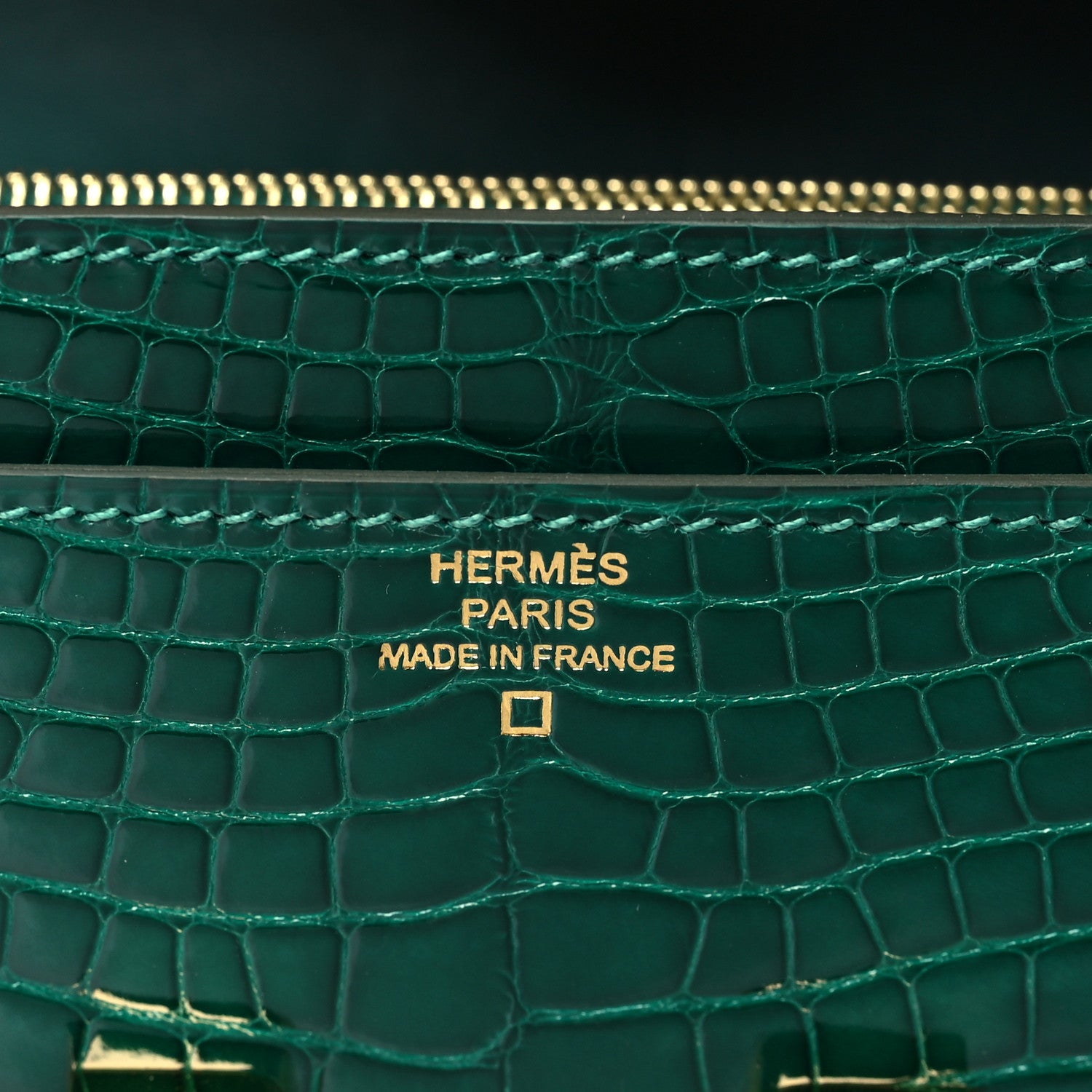 Hermes Shiny Alligator Constance Long Wallet Vert Emeraude 13 of 18
