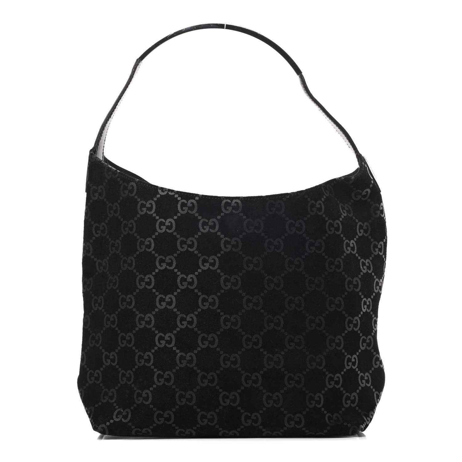 Gucci Suede Monogram Hobo Black 1 of 15