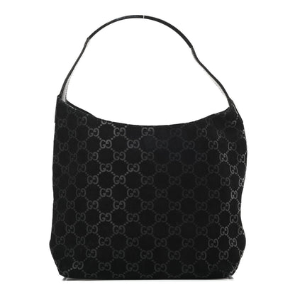 Gucci Suede Monogram Hobo Black 1 of 15