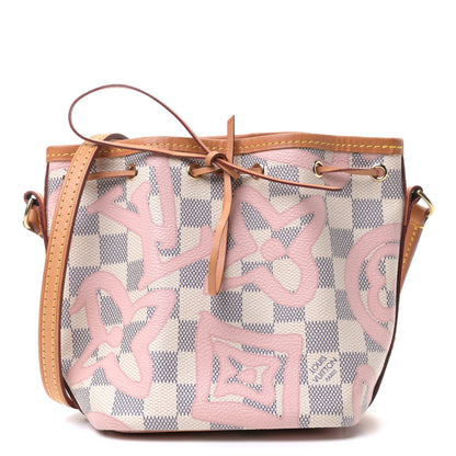 Louis Vuitton Damier Azur Tahitienne Nano Noe Rose Ballerine 1 of 5