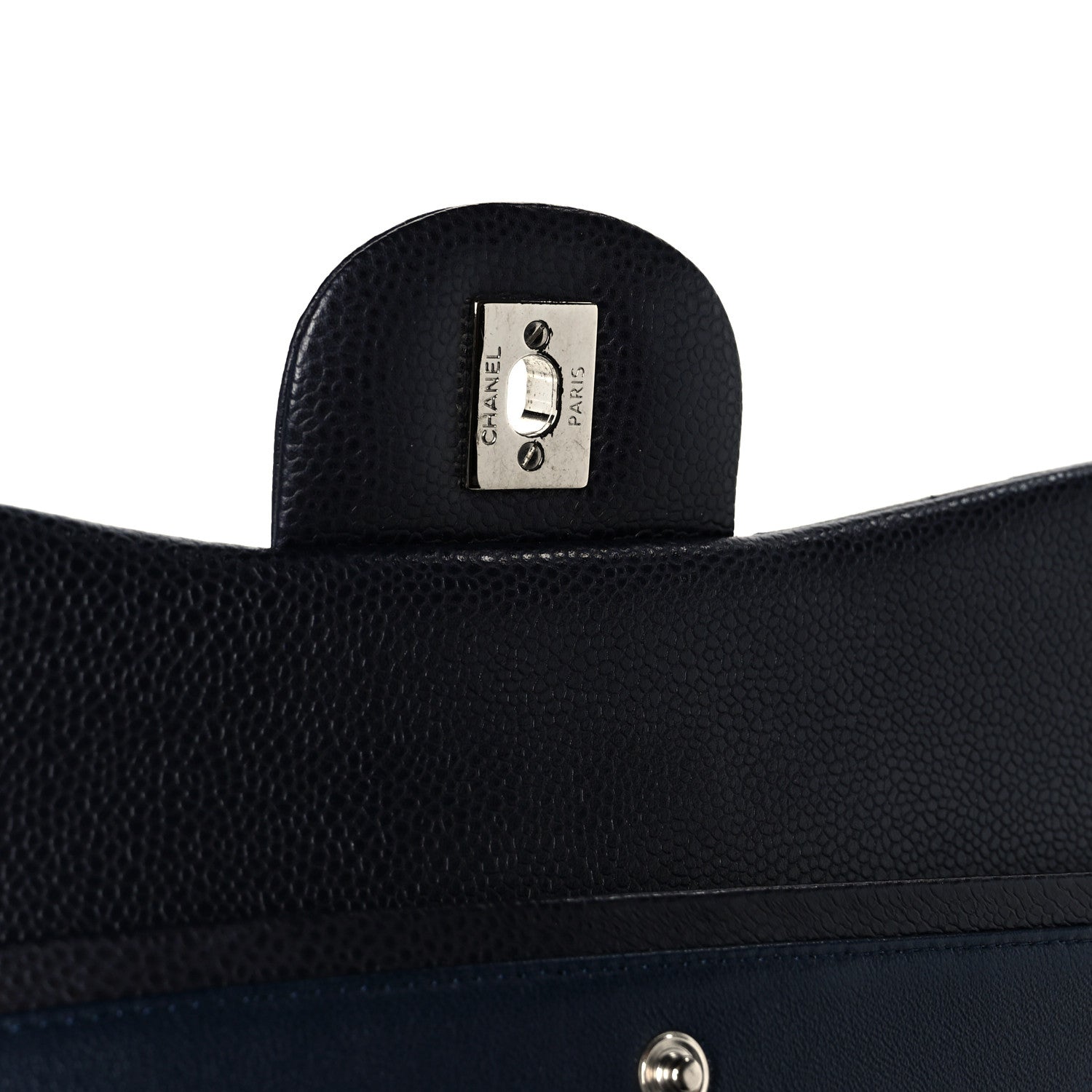 Chanel Caviar Quilted Jumbo Double Flap Navy Blue 7 of 12