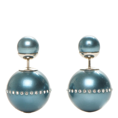 Christian Dior Crystal Mise En Dior Tribal Earrings Blue 1 of 4